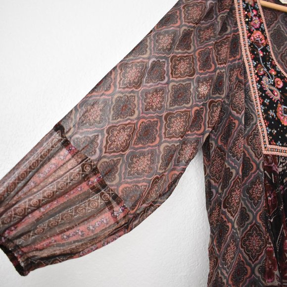 Soft Surroundings Mosaic Boho Embroidered & Beaded Blouse - Picture 4 of 12